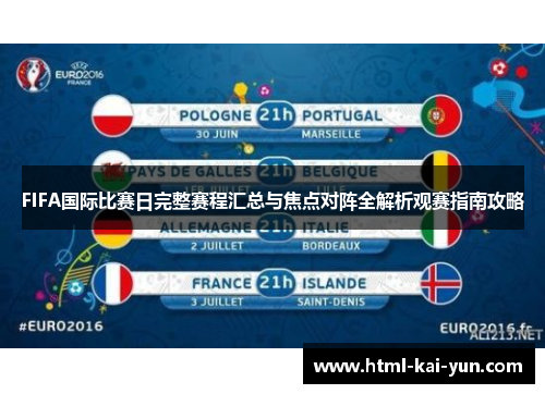 FIFA国际比赛日完整赛程汇总与焦点对阵全解析观赛指南攻略 FIFA国际比赛日完整赛程汇总与焦点对阵全解析观赛指南攻略
